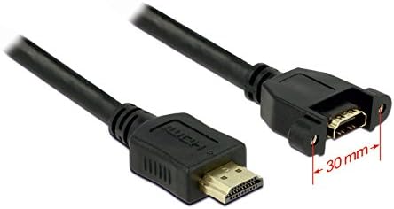 Delock HDMI Cable Straight A Male to HDMI A Female for Ei Monitor Cable, Black, 1 Meters - Image 3