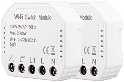 Chenbz 2pcs Wi Fi inteligente interruptor de la luz del interruptor de bricolaje Smart Module VidaTuya aplicacin de control remoto compatible con Alexa Eco Home