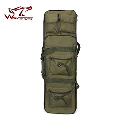 wolfslaves Tactical Rifle Soft Case Padded with Backpack Straps Gun Pistol Storage Holder 47inch/39.37inch/33.5inch Military Survival Trekking Hiking Fishing Rod Bag Large Capacity Carrying Ca