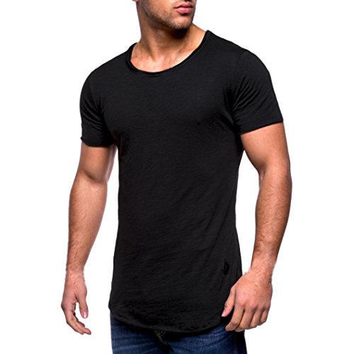 NREALY Men Tee Slim Fit O Neck Short Sleeve Muscle Cotton Casual Tops Blouse Shirts