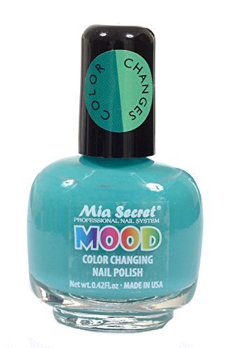 Mia Secret Mood Nail Lacquer Color Changing Nail Polish Turquoise to Aqua