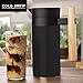 Hastings Collective Thermal Coffee Carafe 40 Oz - Stainless Steel Double Walled Vacuum Insulated Carafe - 1 Liter Thermal Coffee Pot Thermos, Travel Size Beverage Dispenser with Tea Infuser (Black)