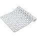 E-More Non Slip Shower Floor Mat Washable Bath Mat with Suction Cups Bathroom Kitchen Door Floor Tub Safety Mats Bathtub Mat with Drain Hole (White)
