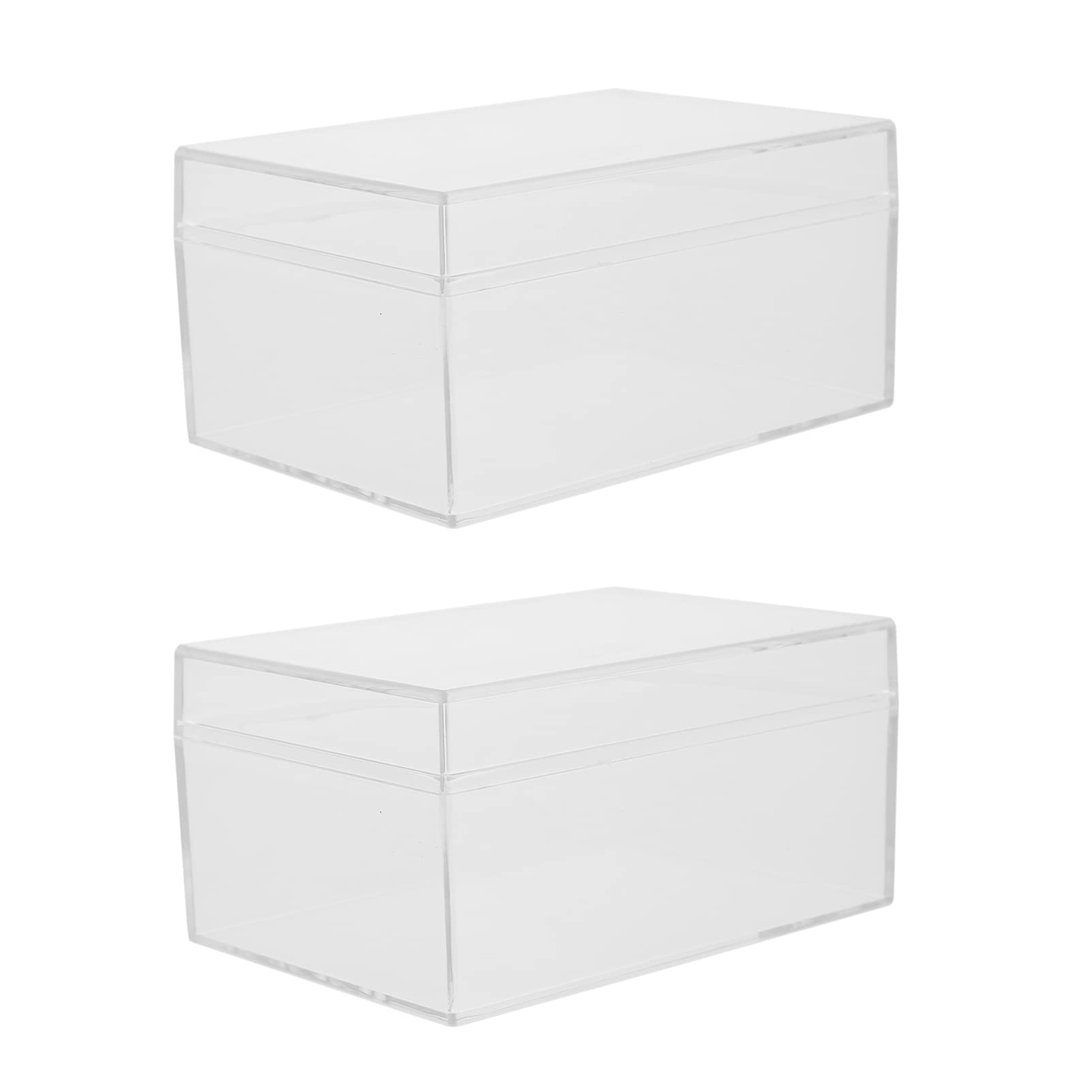 EXCEART 2 Pcs Playing Card Deck Boxes Empty Storage Box Clear Card Case Poker Cards Holder Organizer for Playing Gaming Cards