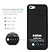 Kujian 2200 mAh External Battery Backup Rechargeable Case with 4 LED Lights, Built-in Pop-out Kickstand Holder for iPhone 5, 5s, 5c- Black