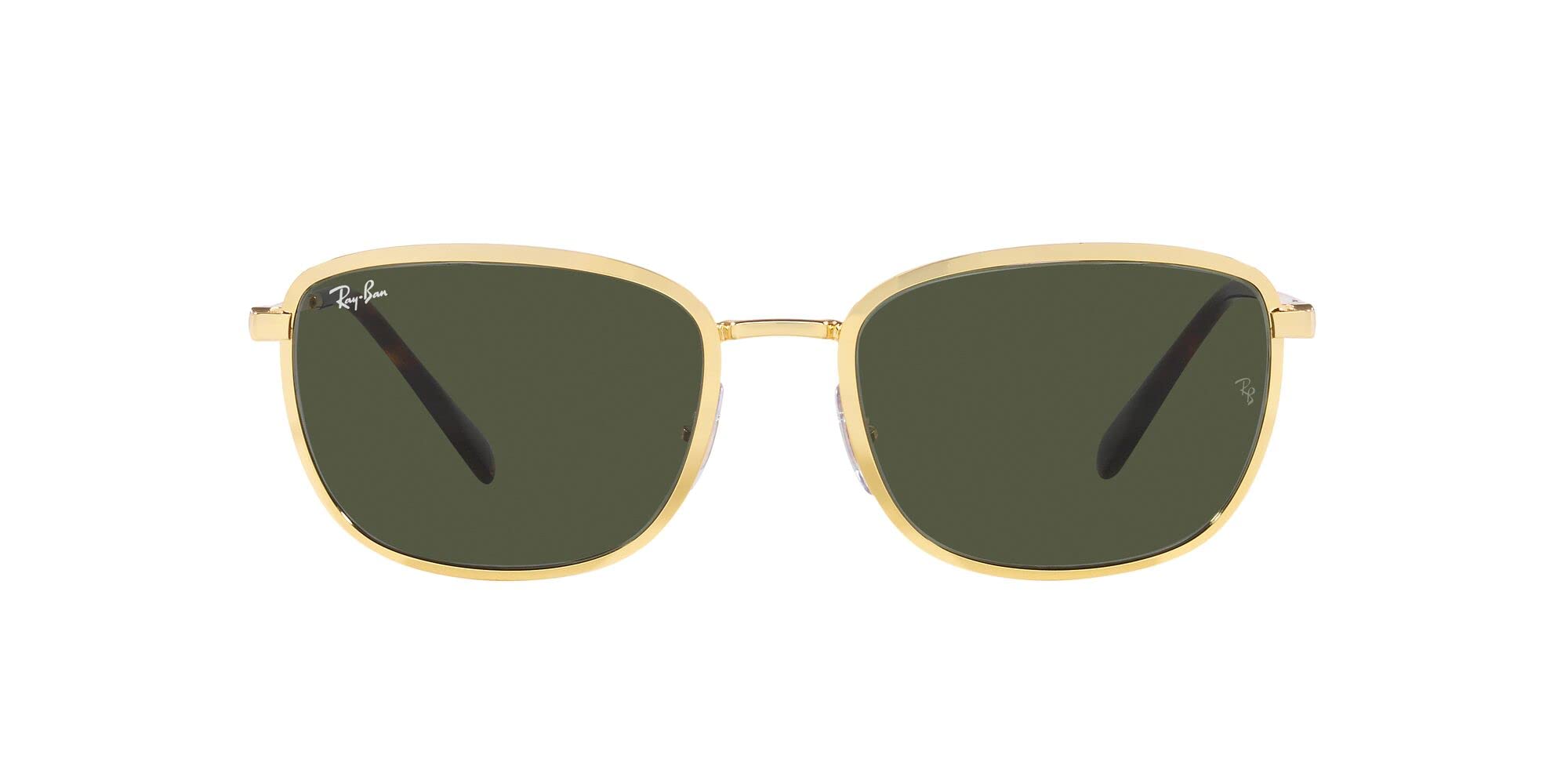 Photo 1 of Ray-Ban RB3705 Square Sunglasses, Gold/Green, 60 mm
