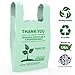 Truebion Eco Friendly, 100% Biodegradable & Compostable Certified ASTM D5511 D5526,Thank You T-Shirt Grocery Shopping Bags - 500 Count