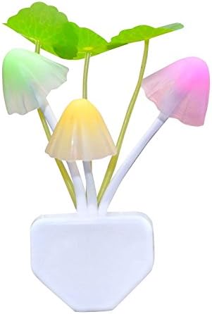 InspireCloud Plastic Energy Saving Colour Changing Automatic Sensor Mushroom Shaped Night Lamp (Multicolour)