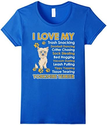 Women's Yorkshire terrier T-shirt Small Royal Blue