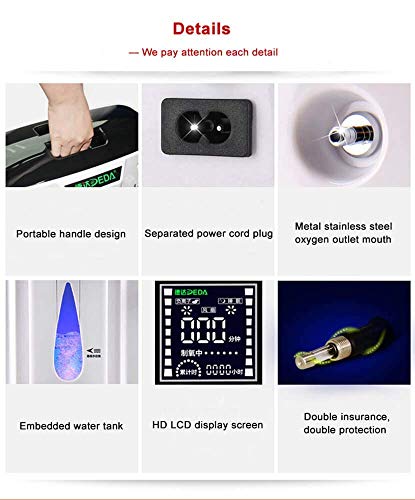 HUKOER Oxygen Concentrator, 1-6L/min Adjustable Portable Oxygen Machine for Home and Travel Use, AC 110V Humidifiers