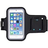 i2 Gear Running Exercise Armband for iPod Touch 6th and 5th Generation Devices with Reflective Border and Key Holder (Black)