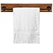 MyGift Wall Mounted Towel Rack, 28 Inch Bathroom Towel Bar with Metal Rod Rustic Burnt Wood Bathroom Sets, Farmhouse Towel Holder
