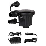 WEY&FLY Electric Air Pump, Portable Quick-Fill Air Pump 3 Nozzles, Air Mattress Pump 110V AC/12V DC, Perfect 2 in 1 Inflator Deflator Inflatable Boat &Pool Toys(8213)