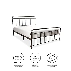 DHP Winston Metal Platform Bed with Rustic Design