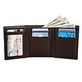 Extra Capacity Trifold Wallet for Men - RFID Blocking Genuine Leather Wallet