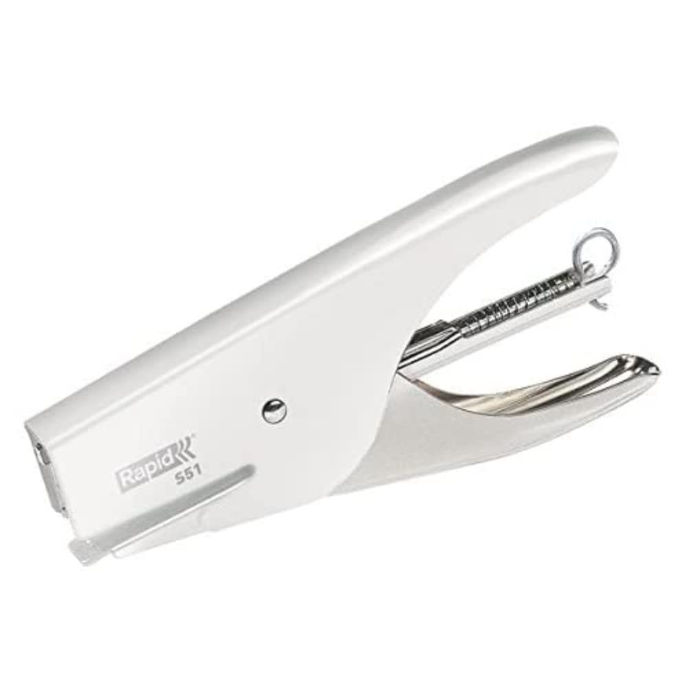 Rapid Supreme S51 Stapling Pliers, 15 Sheet Capacity, Uses No. 21 Staples, Ergonomic Design, Metal, White, 10538708