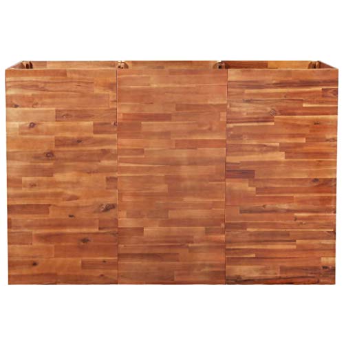 Blumenkasten für den Außenbereich, Akazienholz, Pflanzkübel, Balkonkasten, Akazienholz, rechteckig, robust genug für den… – Bild 3