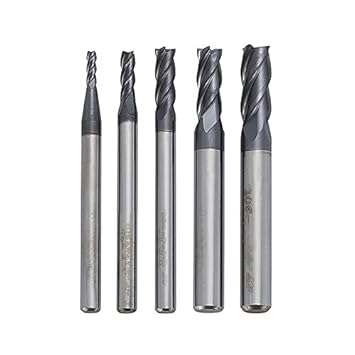 Generic Tungsten Steel YFT 5 Pcs Diameter 2-6mm Router Bit 4 Blade End Mills