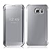 Hovisi Luxurious Shiny Flip Case Cover Samsung Galaxy S6 Edge Plus (Silver)