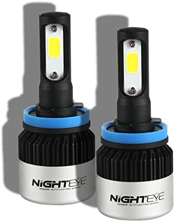 YBELE NIGHTEYE LED Headlights 72W All-in-One 360°- Cool White 6500K 6K - Low Beam/ High Beam/ Fog Light Bulbs - Super White - 9,000 Lm - H11 /H8 / H9 - 3 Yr Warranty