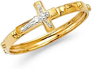 GM Wedding Collection14k Yellow OR White Gold 2mm Religious Rosary/Rosario Eternity Band