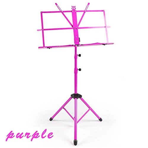 Tangpan Adjustable Folding Music Stand with Carrying Bag Color Purple