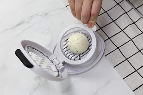 Aichoof Egg Slicer with stainless steel wire,white&black