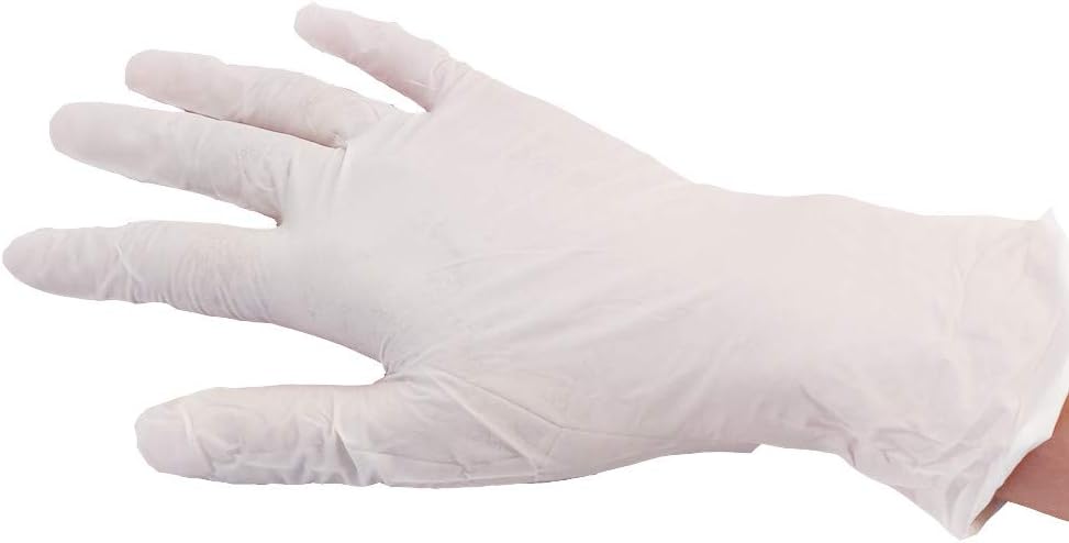Timetries White Nitrile Exam Disposable Gloves Kitchen Dishwashing Glove Protective Gloves Pack of 100pcs