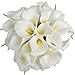 Luyue 20 Pcs White Fake Calla Lily Artificial Flowers Bridal Wedding Bouquet Latex Real Touch Flower Home Kitchen Office Decor