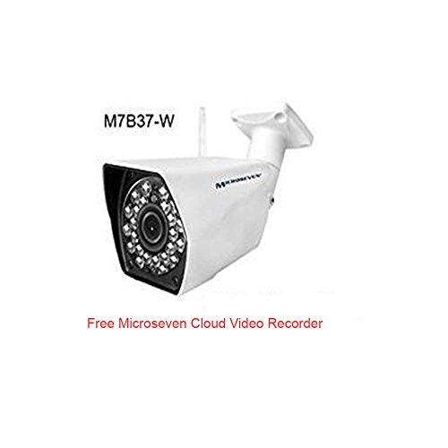 Microseven M7B37-W HD 960P 3.6MM 3MP Lens Wireless IP Camera Wifi ONVIF P2P Night Vision Outdoor Plug and Play Free 24hrs video history in cloud video recorder & Free Live Streaming on microseven.tv
