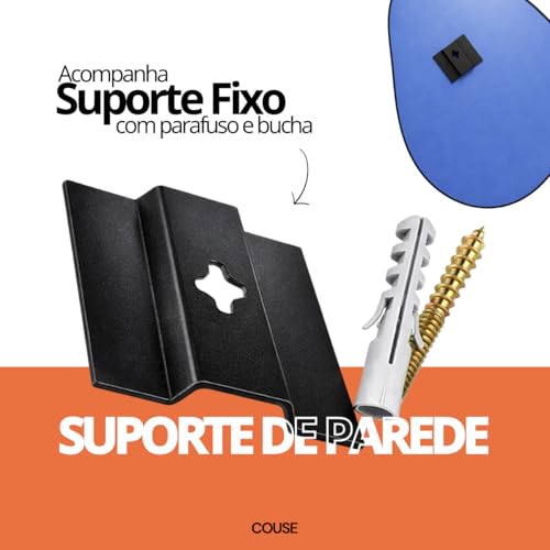 Espelho Decorativo Orgânico Adnet Suspenso com Suporte de Parede Costurado em Couro Ecológico para Banheiro Quarto Sala 60x40cm (Preto)