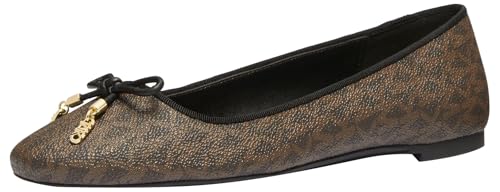 Michael Kors Women’s Nori Flex Flat Kitten Heel Sandal, Brown, 6.5