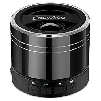 EasyAcc Mini Portable Bluetooth 4.0 Speaker with Mic, 3.5mm Aux, FM Function, Micro SD Card Support - Titanium Black