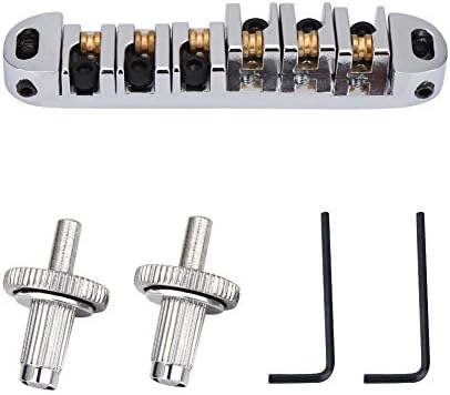 Guitar Roller Tune-O-Matic Bridge For Lp 6 String Electric Guitar(Silver)