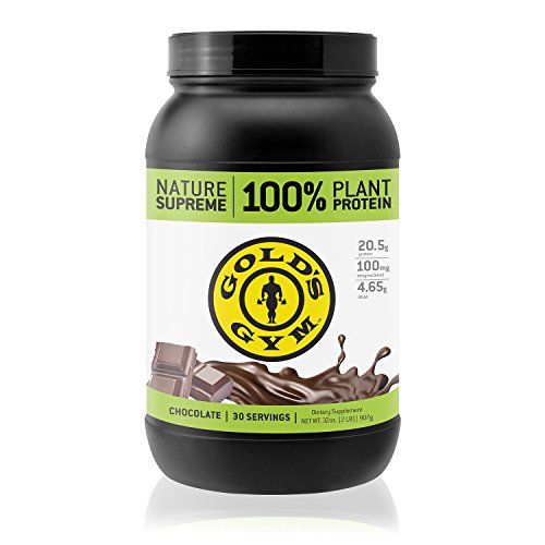 Golds Gym Vegan Protein Powder, 100% Plant Based, Chocolate Fudge, 2lb (30 servings)
