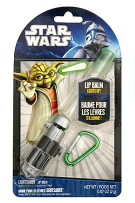 Star Wars Yoda Light Up Lip Balm Lightsaber with Carabiner Clip