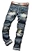 NITAGUT Men's Ripped Slim Straight fit Biker Jeans Dark Blue-US 38
