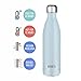 MIRA Stainless Steel Vacuum Insulated Water Bottle | Leak-Proof Double Walled Cola Shape Bottle | Keeps Drinks Cold for 24 Hours & Hot for 12 Hours (Pearl Blue, 25 oz (750 ml, 0.8 qt))