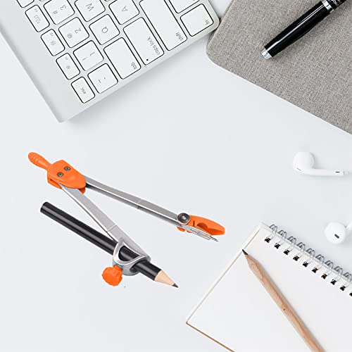 CHUKCHI Geometry Kit, 10 Pieces Math Supplies Kit with Rulers, Protractor, Compass, Pencil Lead Refills, Pencil, Eraser, Used for Drawing Measurement and Geometry Learning （Orange）