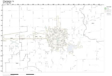 Amazon.com: ZIP Code Wall Map of Charleston, IL ZIP Code Map Not