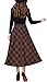 Olrain Women's Elastic High Waisted Long Classic Plaid Swing Skirts Dress