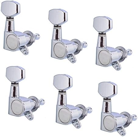6R Chrome Inline Guitar String Tuning Pegs Keys Tuners Machine Heads For Strat Tele Style Electric Guitar