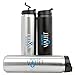 WaterVault Double Wall Vacuum Insulated Sports Tumbler, 18/8 Stainless Steel Water Bottle, Flip Top Sipper Lid, 20 oz, Black Matte