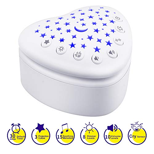 Smart Sleep Soother, White Noise Sound Machine with Star Projector, Portable Sleep Aid Night Light with 15 Songs, Sound Therapy for Baby and Toddler - Thumbnail 7