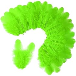 Soarer 300pcs Green Feathers for Crafts - 3-5inch