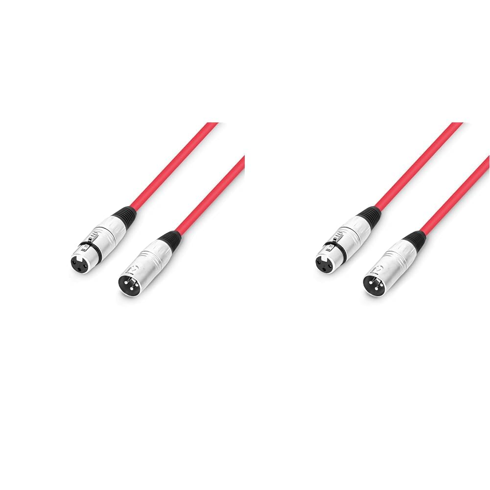 Adam Hall Cables 3 Star MMF 0100 Red Microphone Cable XLR Female to XLR Male 1 m Red (Pack of 2)