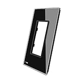 LIVOLO Black US Standard, Single Glass Panel For Wall Socket, C5-SR-12