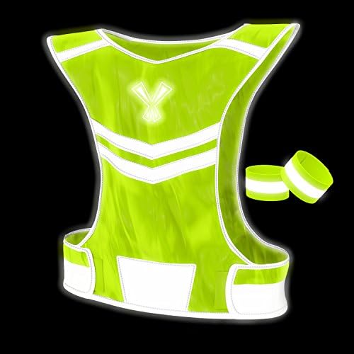 The 247 Viz Reflective Vest With Inside Pocket &amp; 2 High Visibility Running Safety Bands