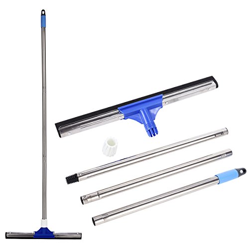 Heavy Duty Floor Squeegee, YCUTE 17.7" Dual EVA Foam Moss, 50.6" Long Handle Perfect for Washing and Drying Tile Glass Marble and Wood Surfaces - Thumbnail 5
