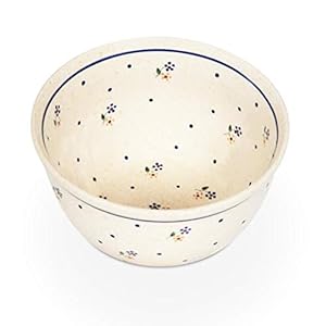 Bunzlauer Ceramic Salad Bowl with Interior Décor Small Diameter 16.2 cm Height 9.3 cm Volume 0.84 litres Design 111